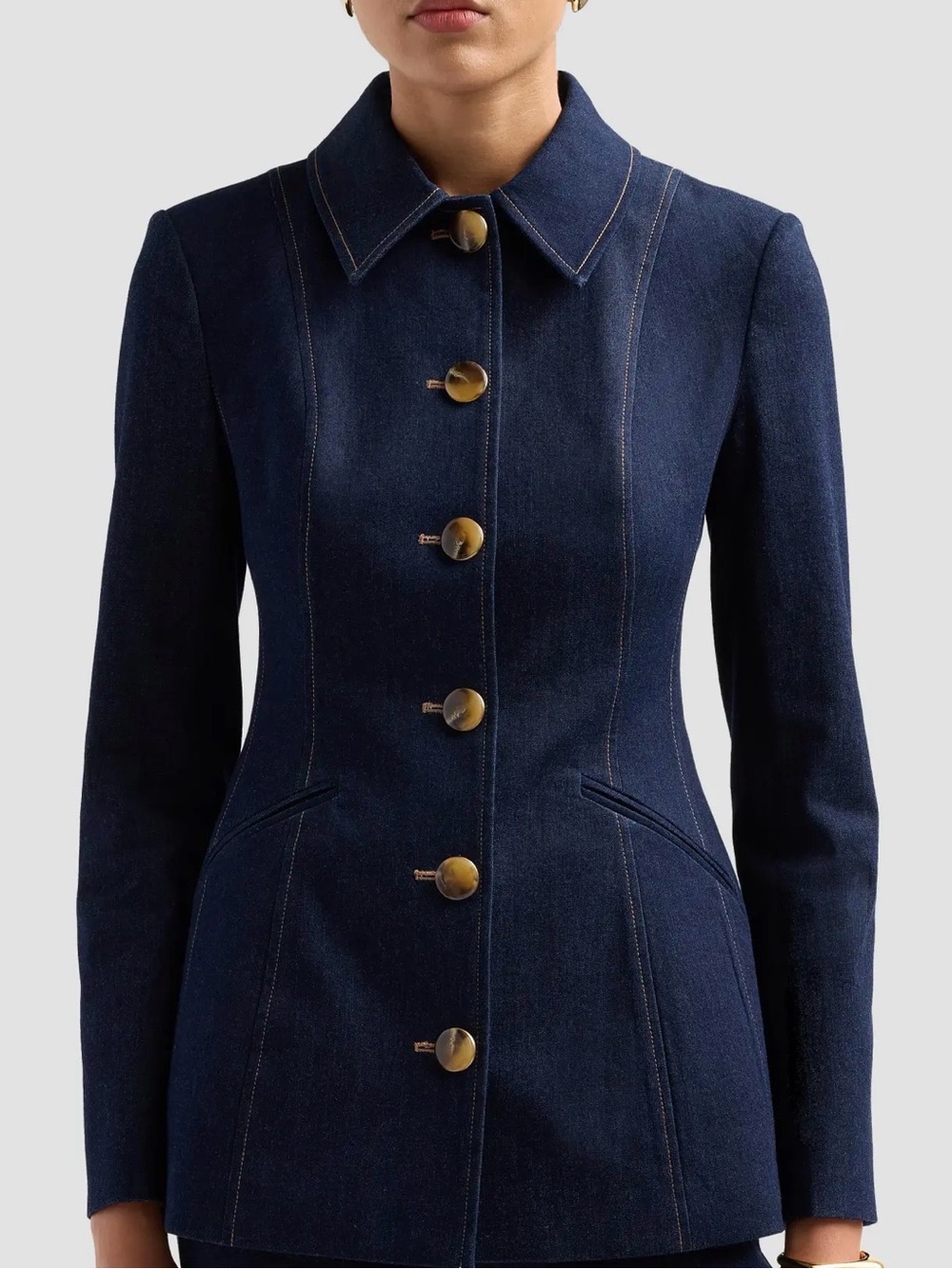 NWOT Veronica Beard Calloway Stretch-Denim Tailored Jacket, Size XS/S/M/L/XL